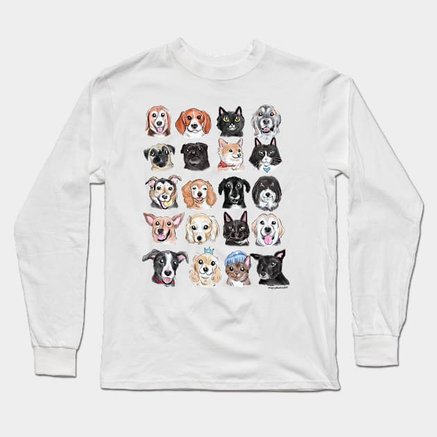 Happy Pets Long Sleeve T-Shirt by HappyPawtraits